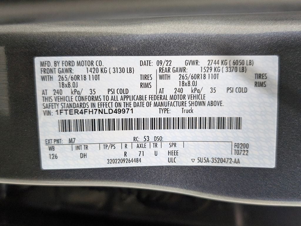 2022 Ford Ranger Lariat