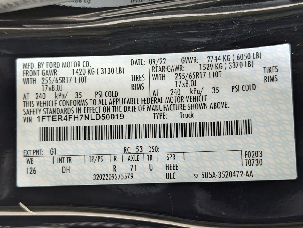 2022 Ford Ranger Lariat