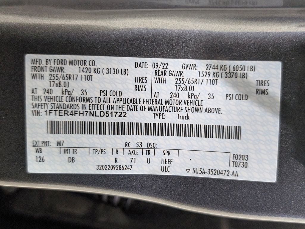 2022 Ford Ranger Lariat