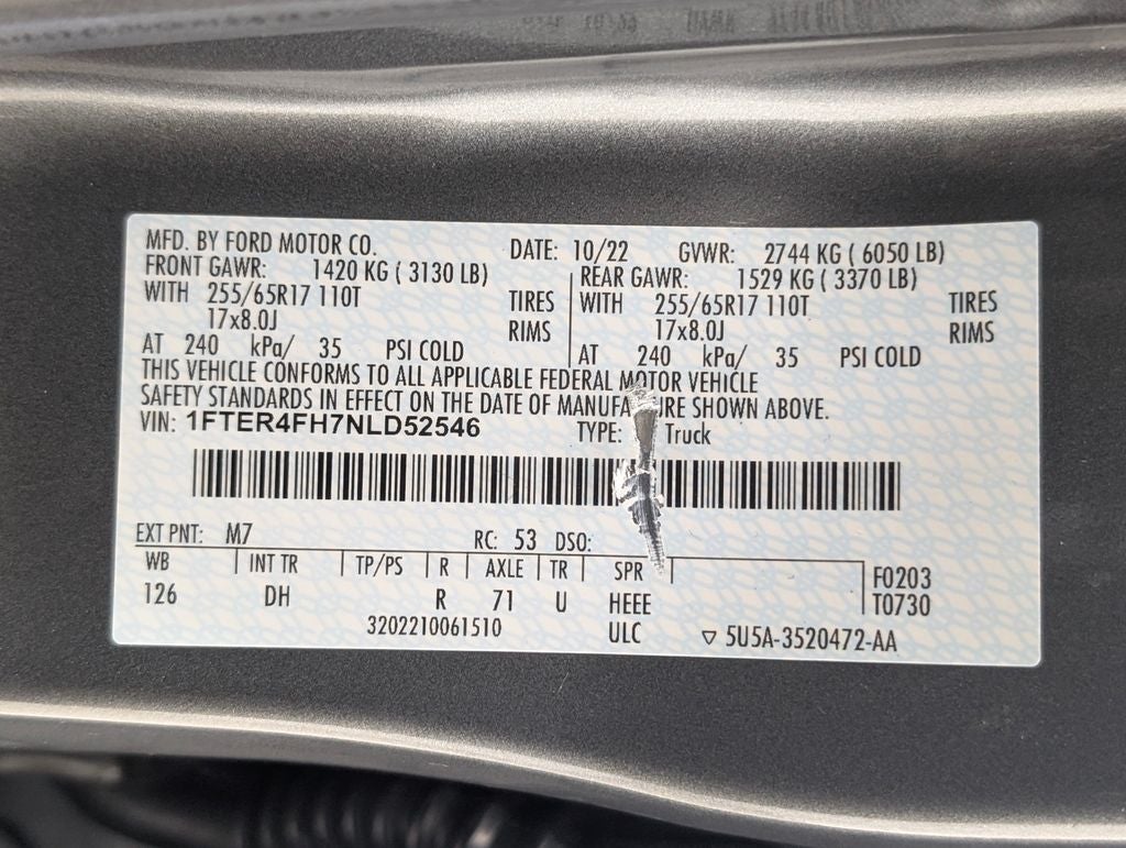 2022 Ford Ranger Lariat