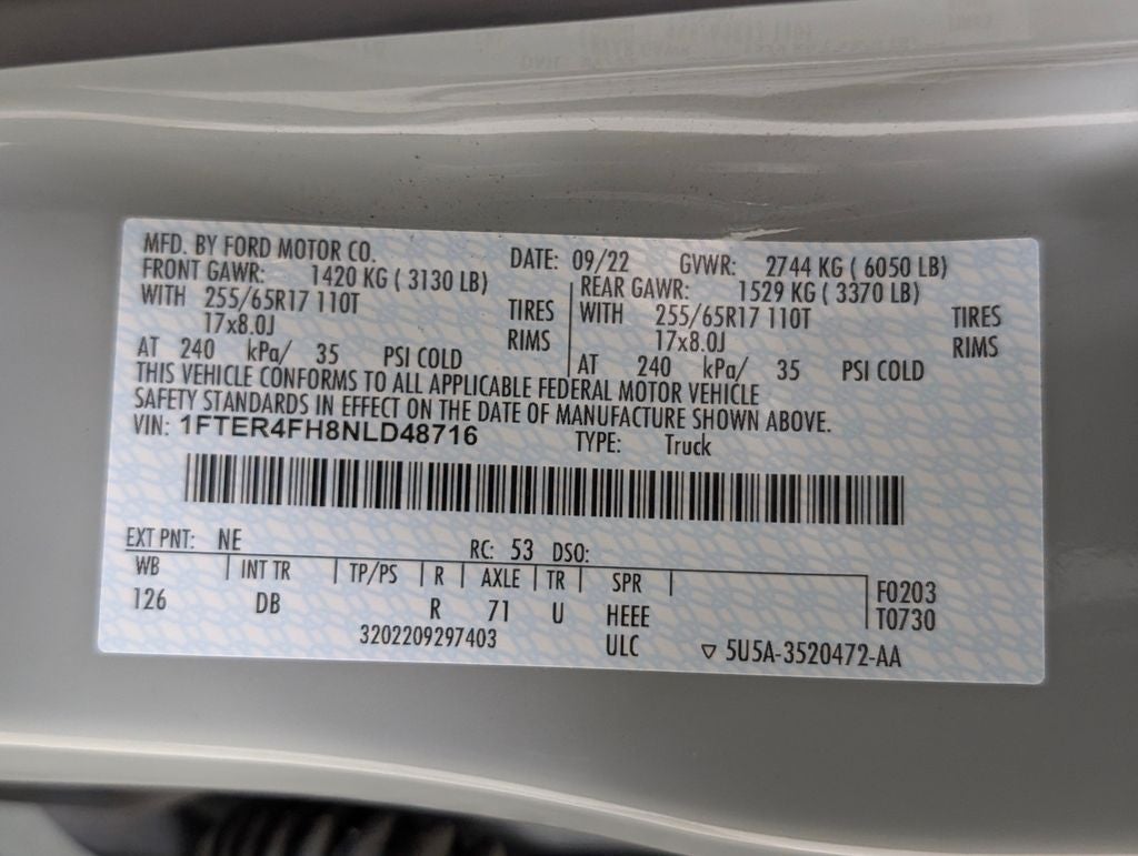 2022 Ford Ranger Lariat