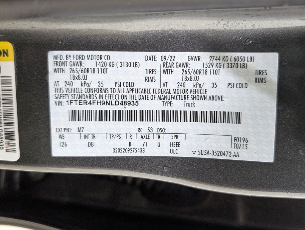 2022 Ford Ranger Lariat