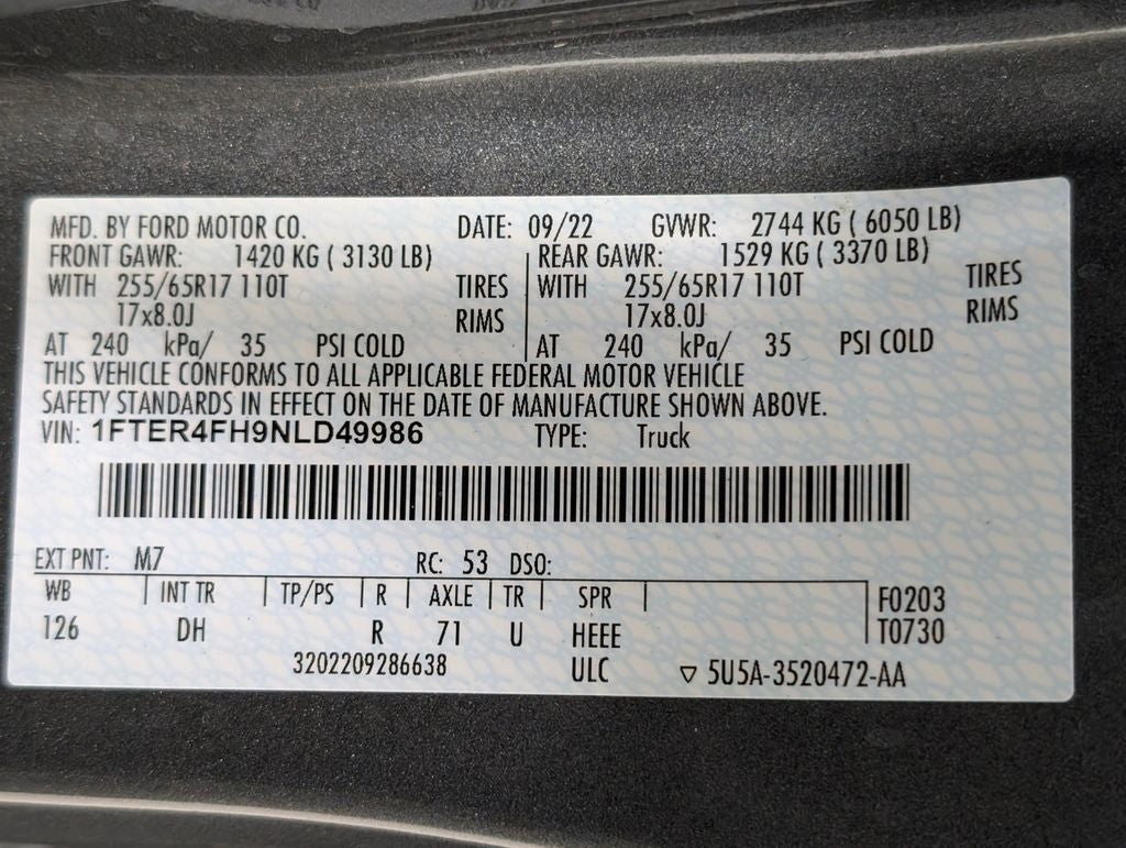 2022 Ford Ranger Lariat