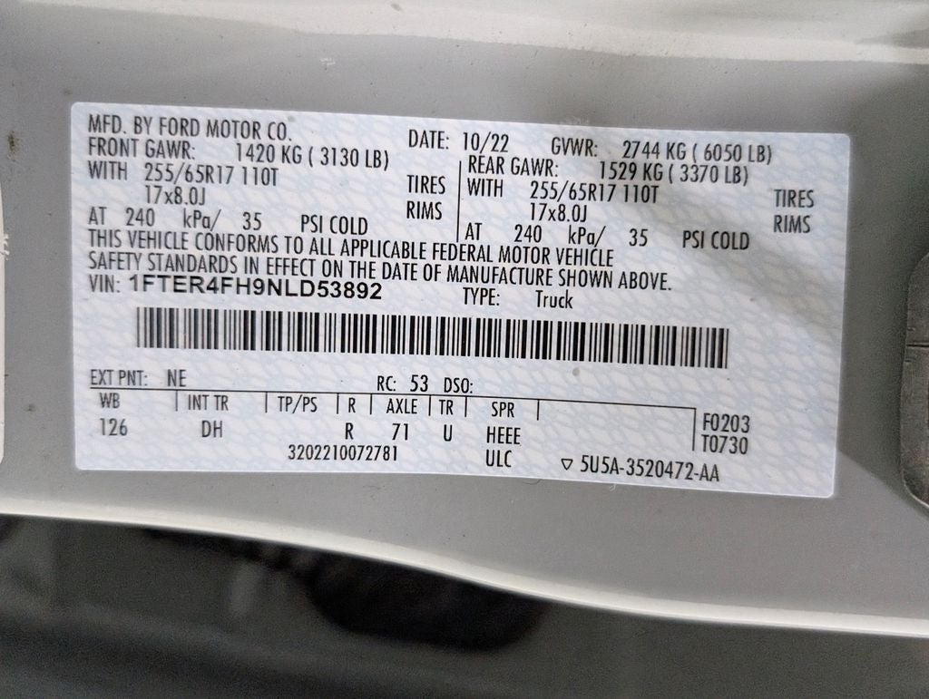 2022 Ford Ranger Lariat