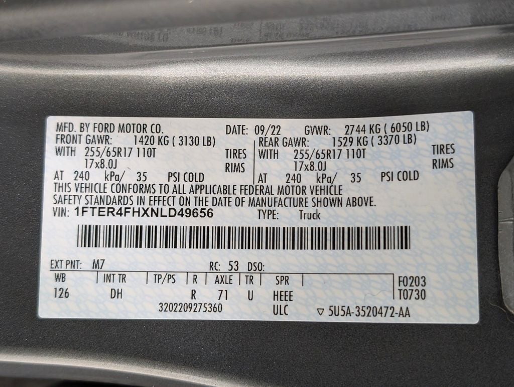 2022 Ford Ranger Lariat