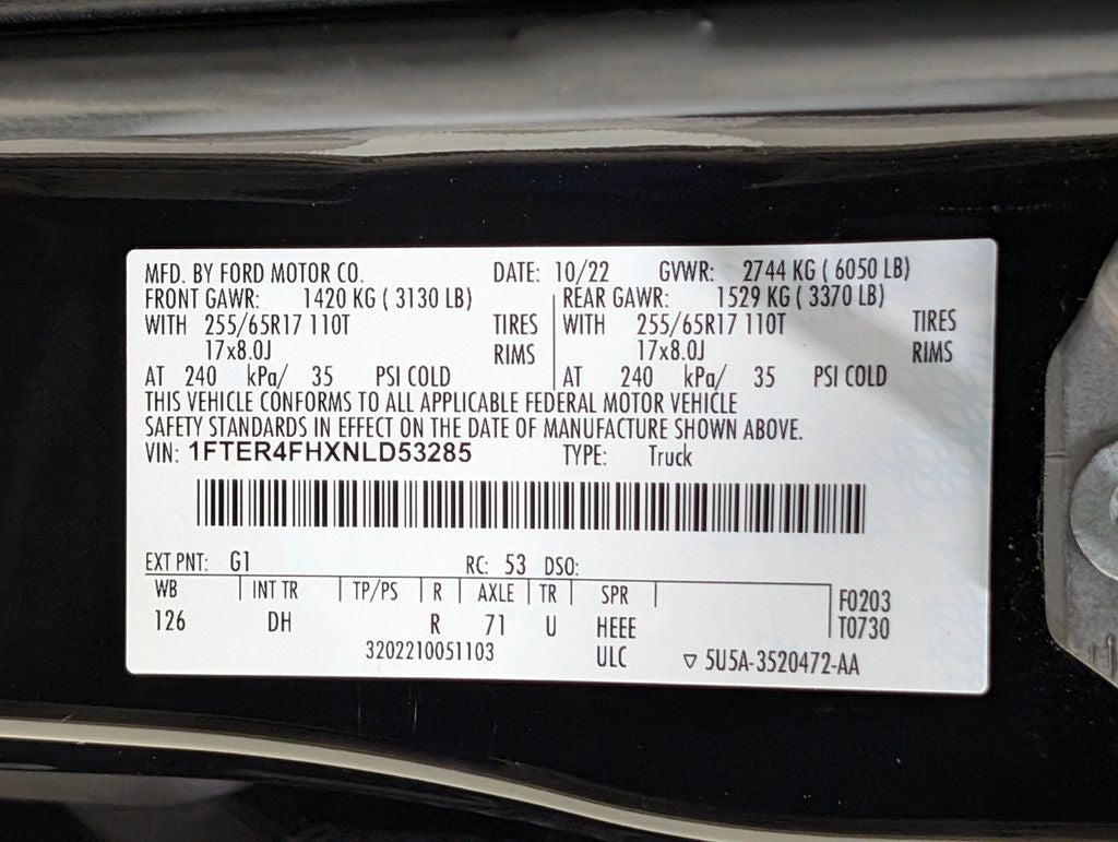2022 Ford Ranger Lariat