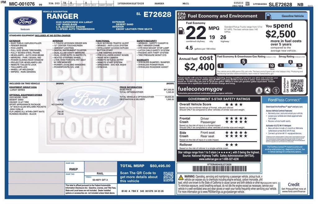 2025 Ford Ranger Lariat