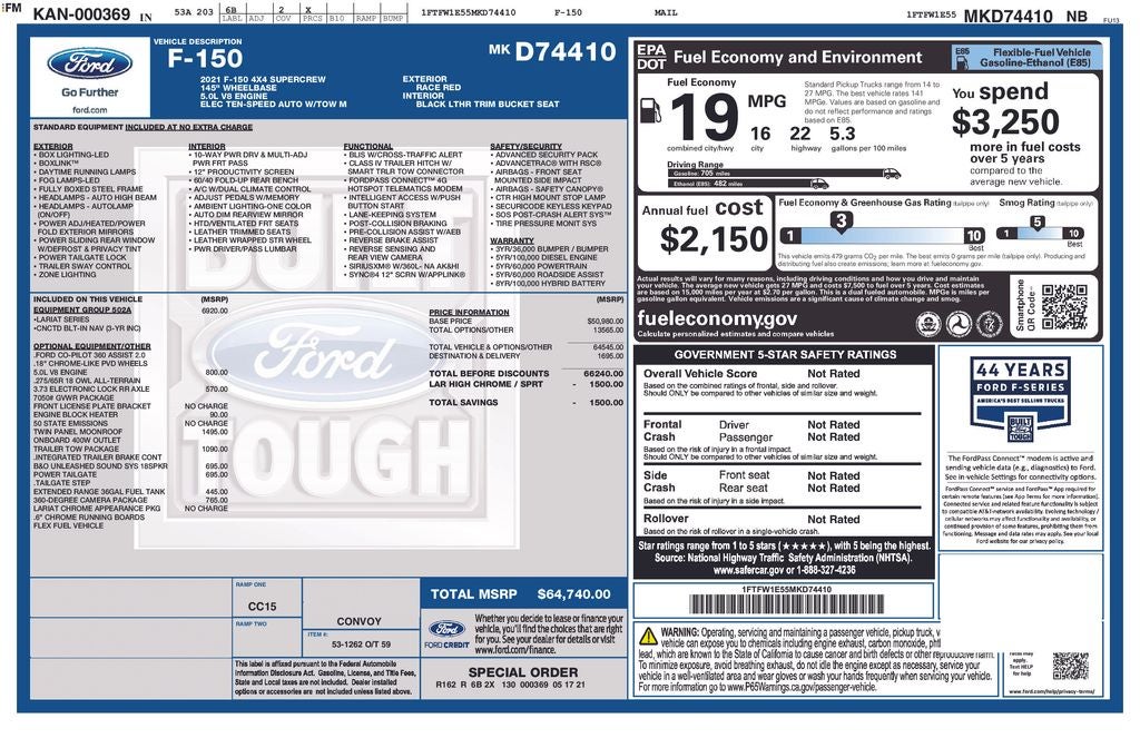 2021 Ford F-150 Lariat Tuscany FTX