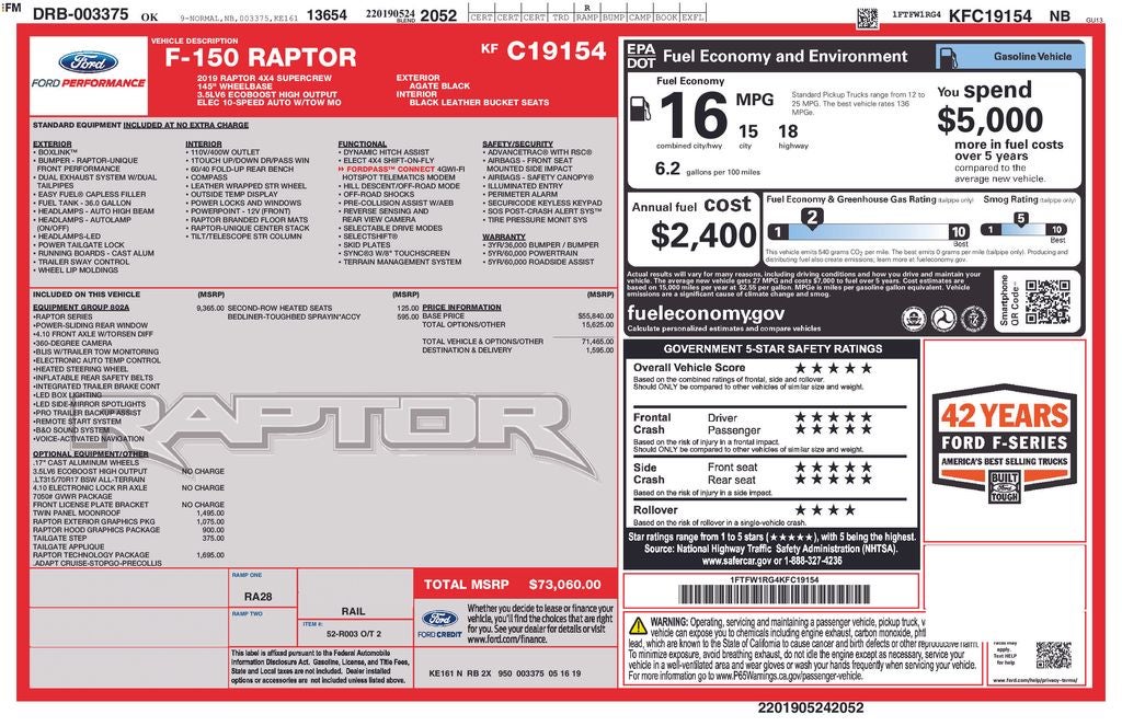 2019 Ford F-150 Raptor