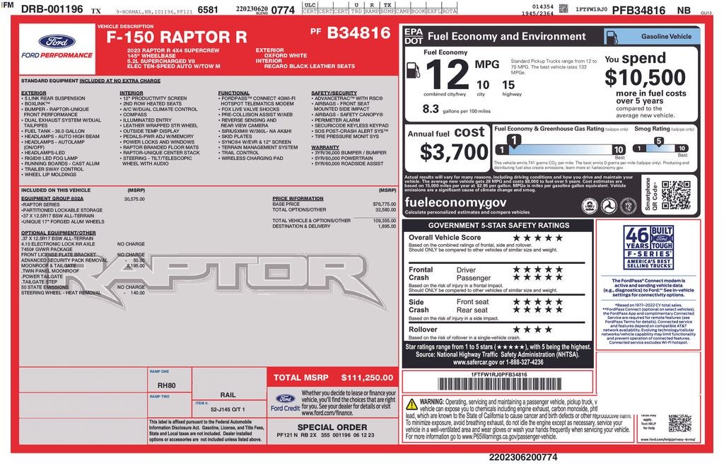 2023 Ford F-150 Raptor
