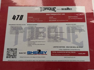 2026 Ford F-150 Lariat Shelby Torque 470