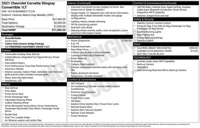 2021 Chevrolet Corvette Stingray 1LT
