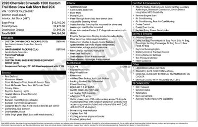 2020 Chevrolet Silverado 1500 Custom Trail Boss