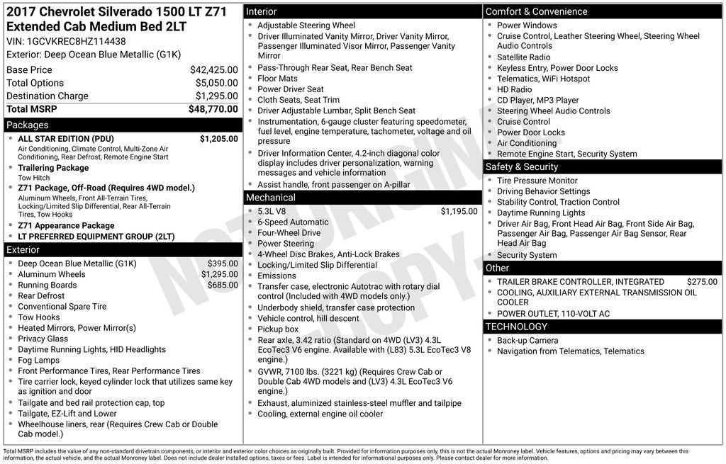 2017 Chevrolet Silverado 1500 LT LT2