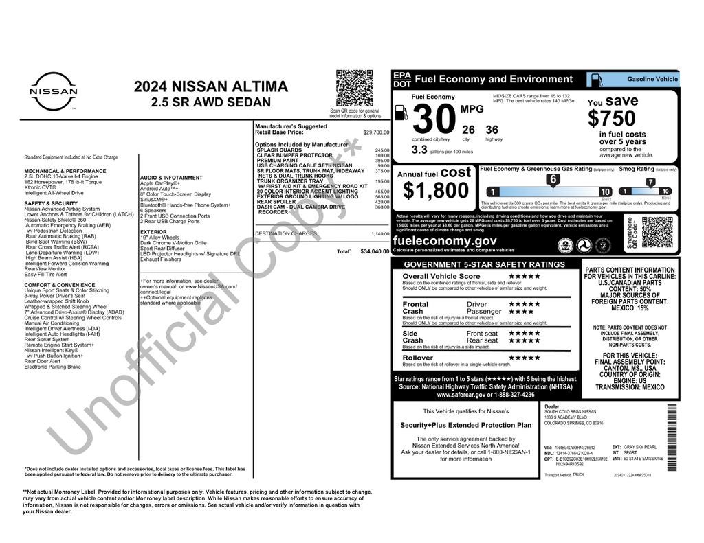 2024 Nissan Altima 2.5 SR