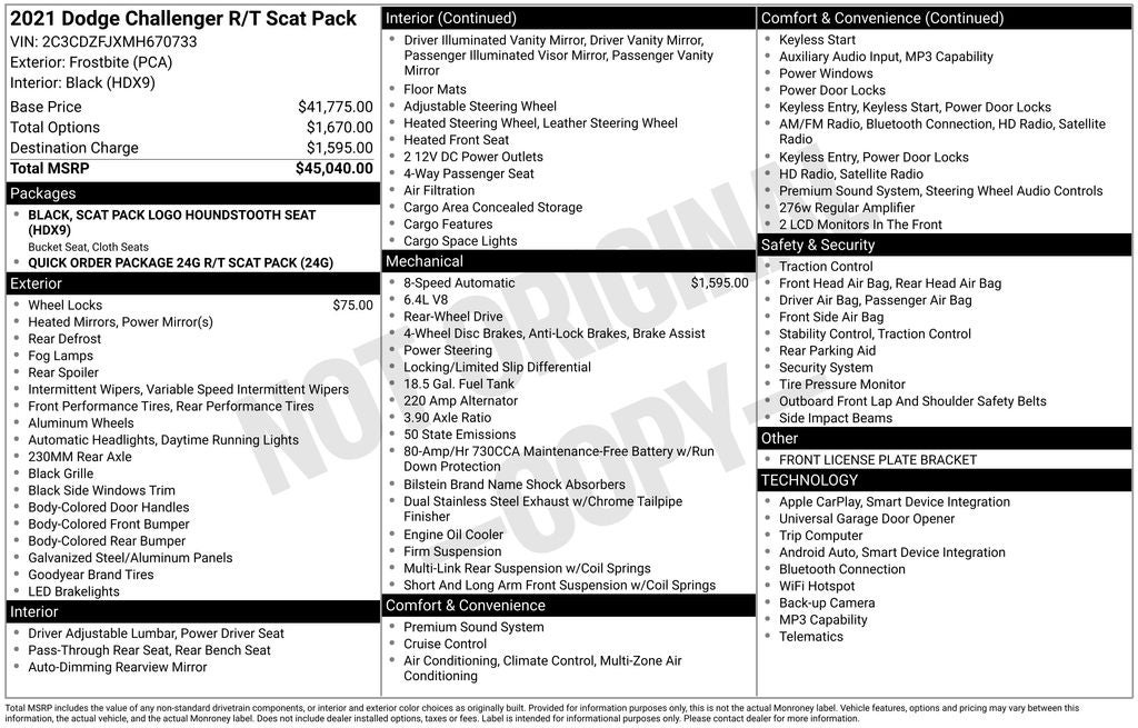 2021 Dodge Challenger R/T Scat Pack