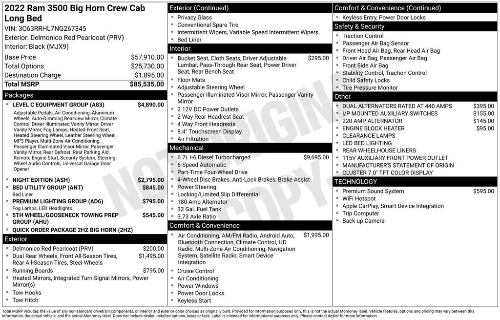 2022 RAM 3500 Big Horn