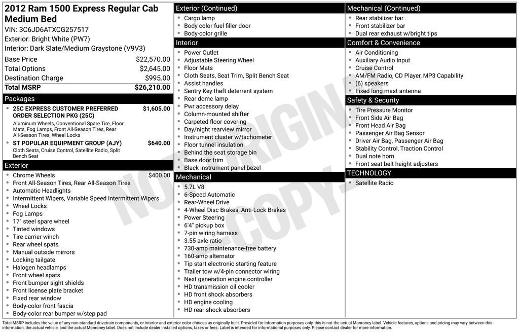 2012 RAM 1500 Express