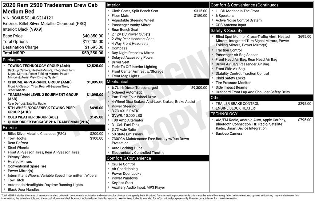 2020 RAM 2500 Tradesman
