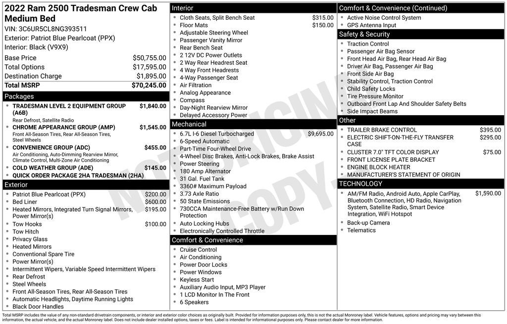 2022 RAM 2500 Tradesman