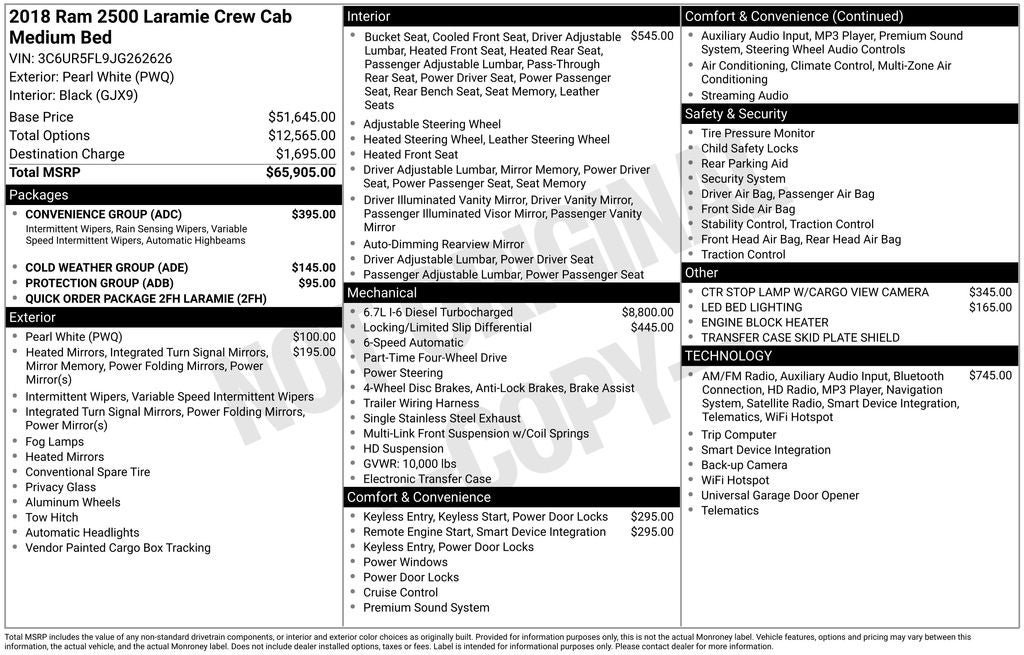 2018 RAM 2500 Laramie