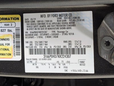 2019 Ford Fusion SE