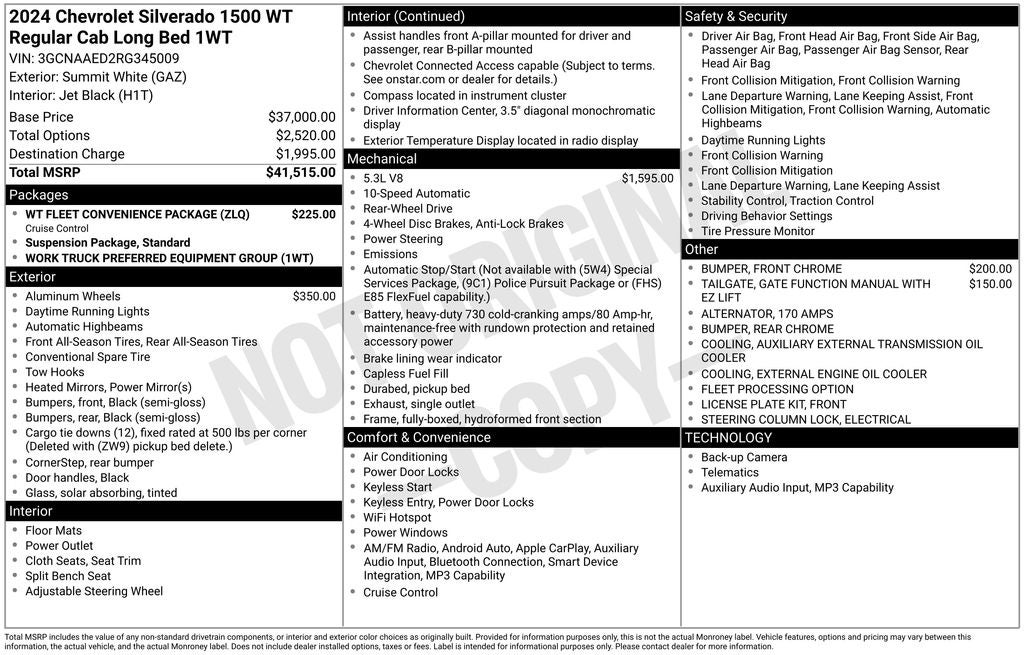 2024 Chevrolet Silverado 1500 WT