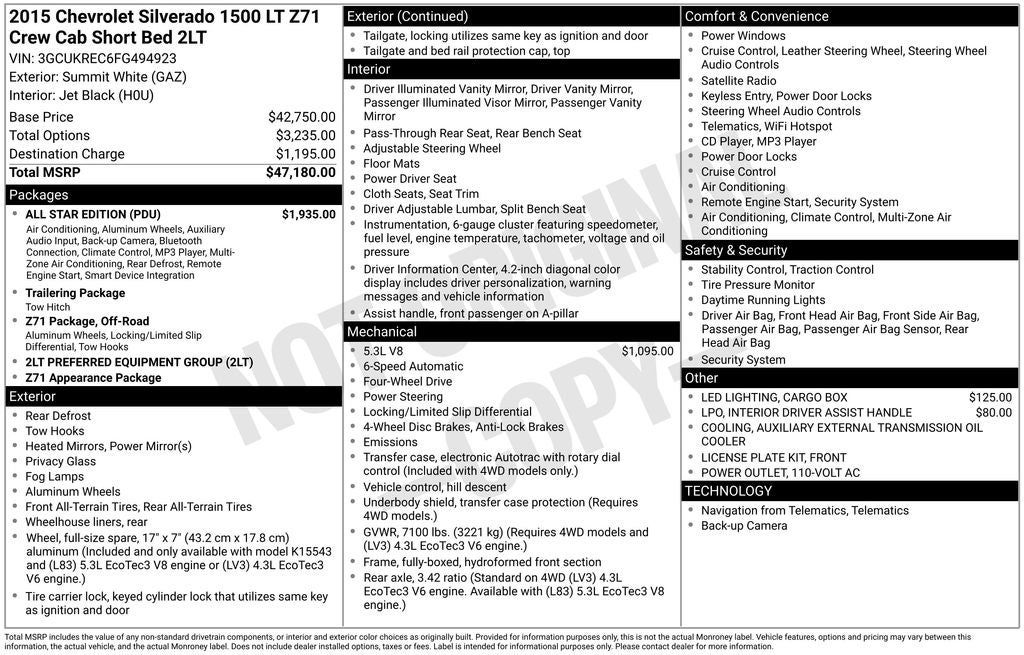 2015 Chevrolet Silverado 1500 LT LT2