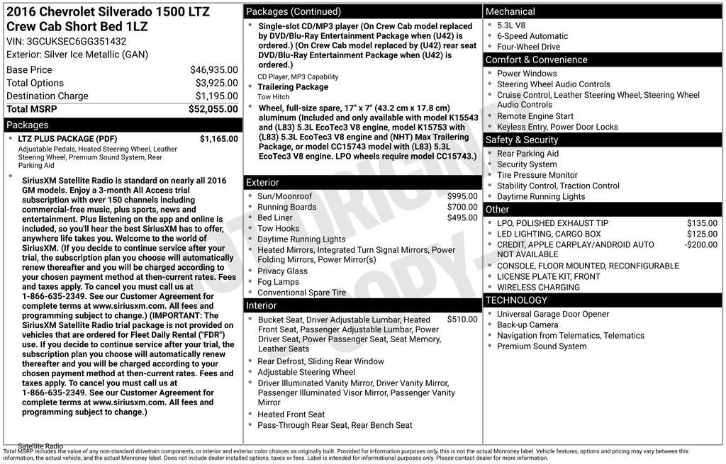 2016 Chevrolet Silverado 1500 LTZ 1LZ