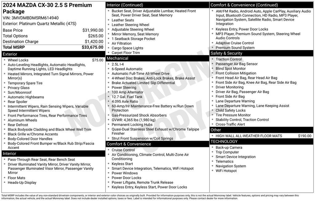 2024 Mazda Mazda CX-30 2.5 S Premium Package