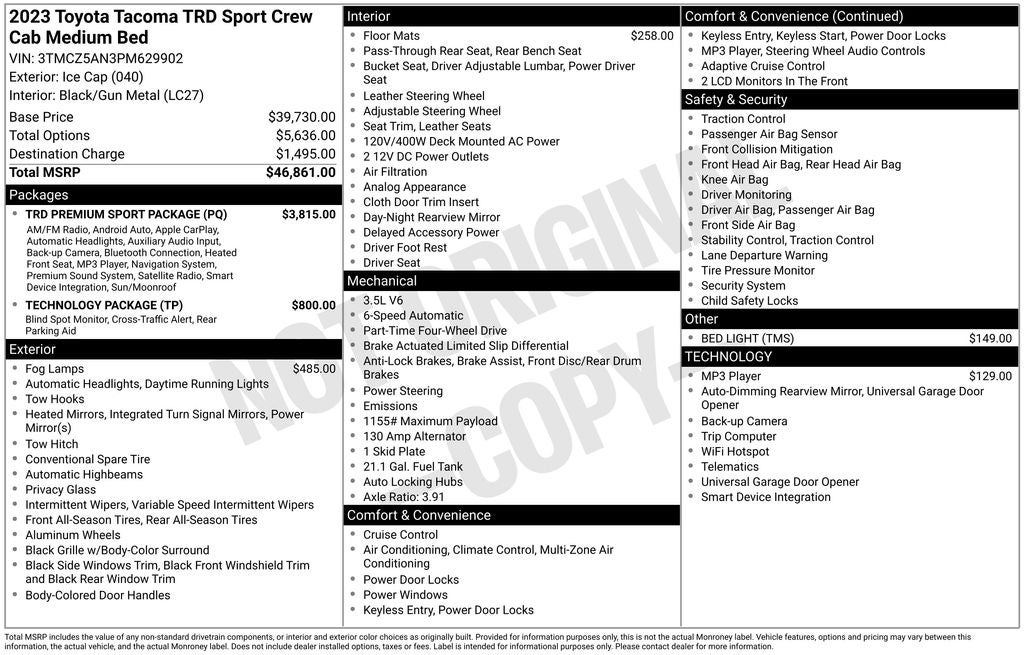 2023 Toyota Tacoma TRD Sport V6