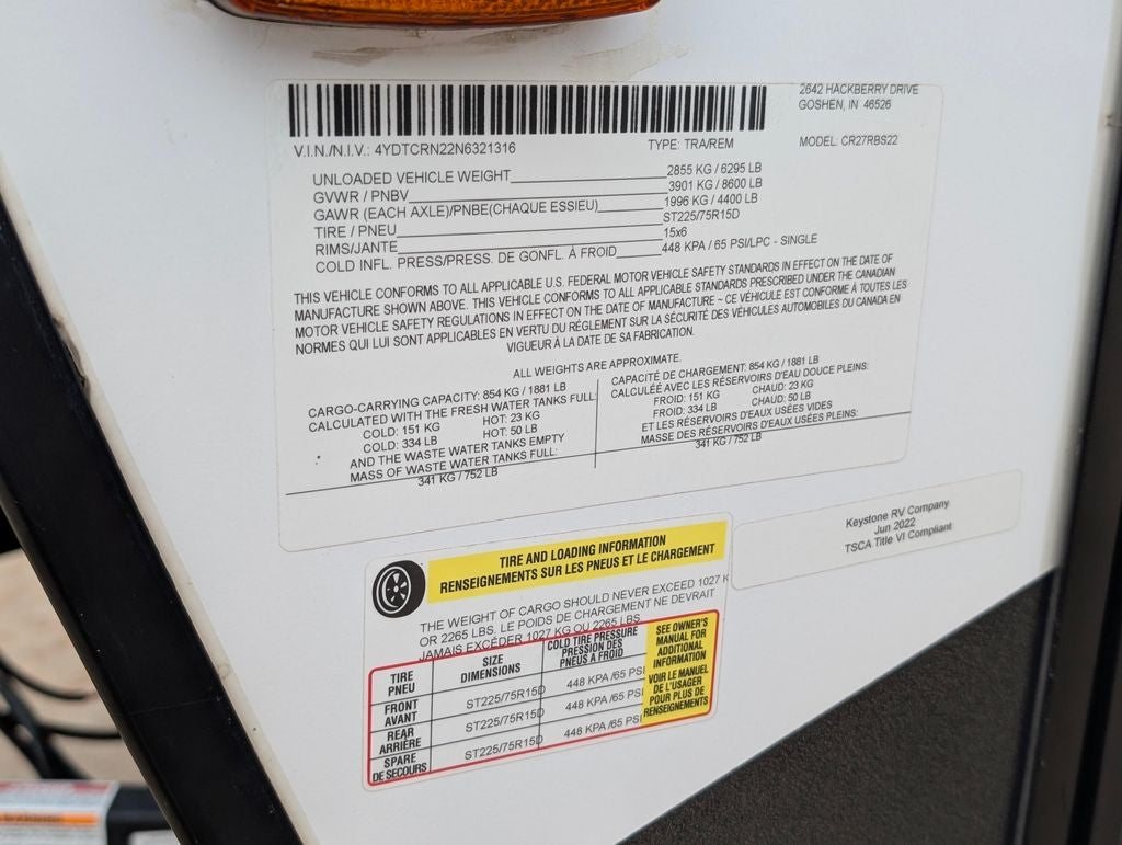 2022 Crossroads Travel Trailer Cruiser Air