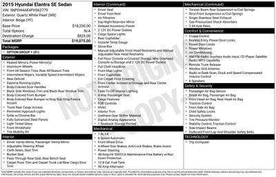 2015 Hyundai Elantra SE
