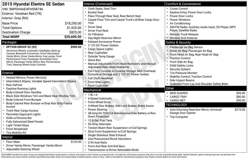 2015 Hyundai Elantra SE